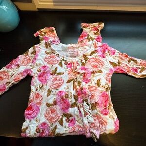 Posh Peanut - Pink Rose (OG) footless romper